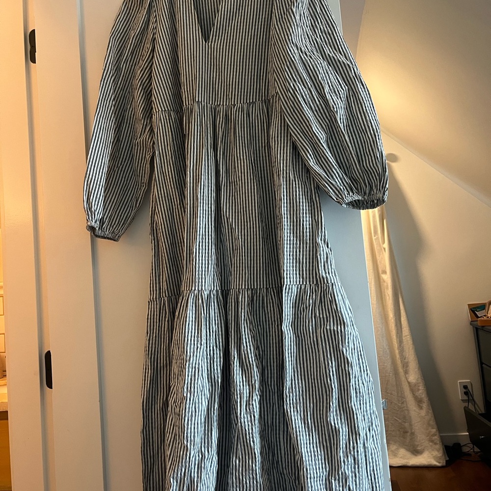 Target Blue Maxi Sundress with Bishop Sleeves